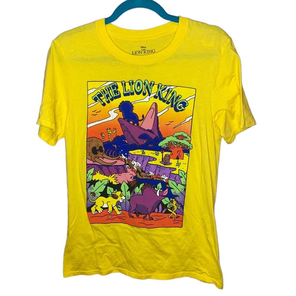 Disney The Lion King Graphic Tee Yellow Simba Pumbaa Timon Small